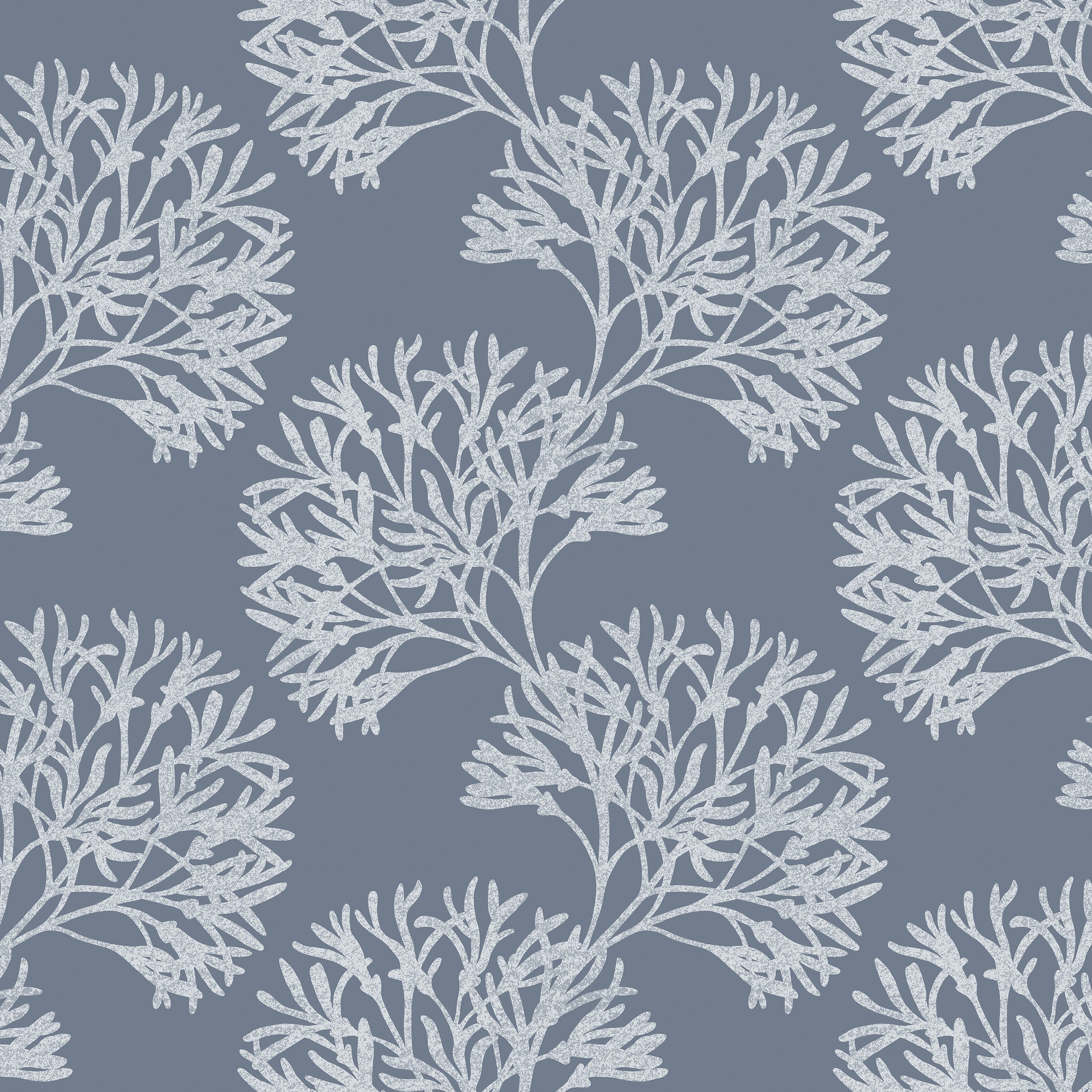 Leaf pattern on a blue background